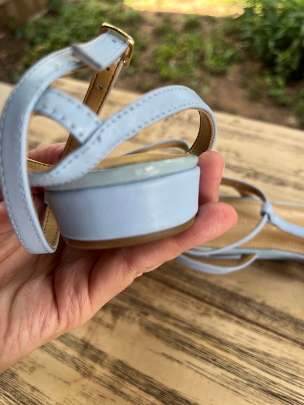 Talbots Gladiator Blue Leather Strappy Flat Sandals ๐ without ๐ฆ - Picture 10 of 11